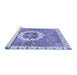 Sideview of Machine Washable Abstract Blue Modern Rug, wshabs3255blu