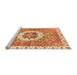 Sideview of Machine Washable Abstract Orange Modern Area Rugs, wshabs3255org