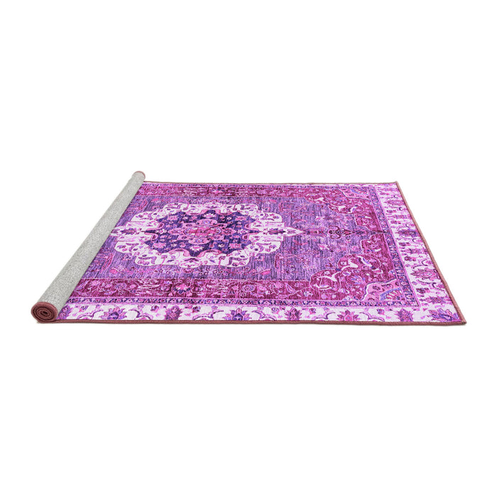 Sideview of Machine Washable Abstract Purple Modern Area Rugs, wshabs3255pur