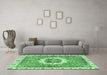 Machine Washable Abstract Emerald Green Modern Area Rugs in a Living Room,, wshabs3255emgrn