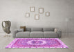 Machine Washable Abstract Purple Modern Area Rugs in a Living Room, wshabs3255pur