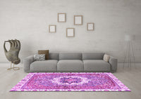 Machine Washable Abstract Purple Modern Rug, wshabs3255pur