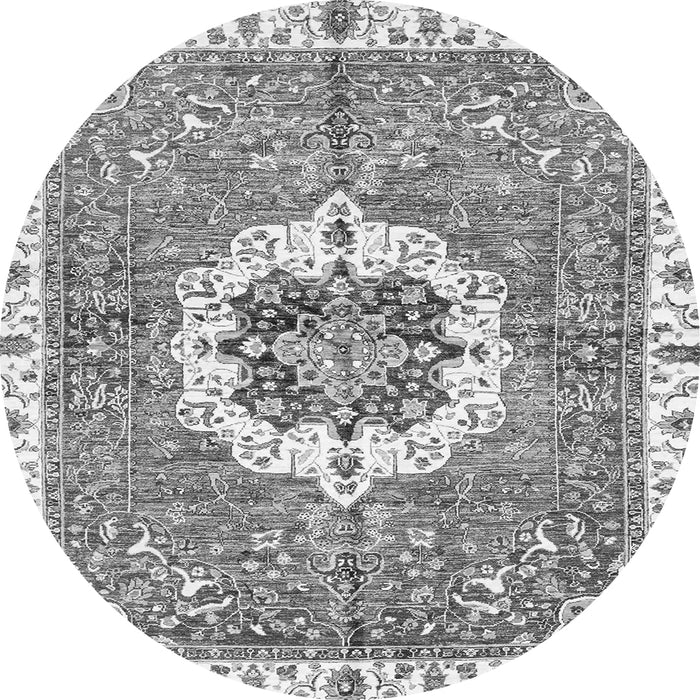Round Machine Washable Abstract Gray Modern Rug, wshabs3255gry