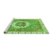 Sideview of Machine Washable Abstract Green Modern Area Rugs, wshabs3255grn