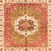 Square Abstract Orange Modern Rug, abs3255org