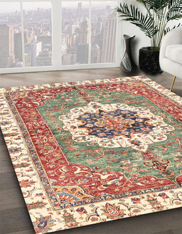 Machine Washable Abstract Chestnut Red Rug in a Family Room, wshabs3255