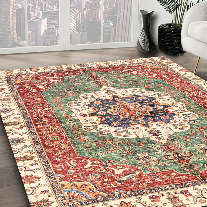 Machine Washable Abstract Chestnut Red Rug in a Family Room, wshabs3255