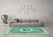 Machine Washable Abstract Turquoise Modern Area Rugs in a Living Room,, wshabs3255turq