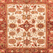 Square Oriental Orange Traditional Rug, abs3256org