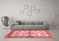 Machine Washable Oriental Red Traditional Rug, wshabs3256red