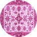 Round Oriental Pink Traditional Rug, abs3256pnk