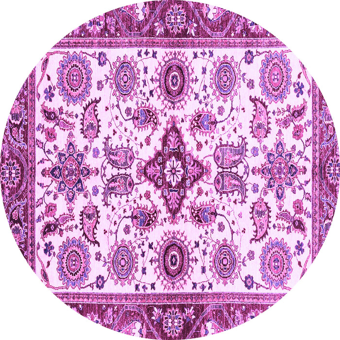 Round Oriental Purple Traditional Rug, abs3256pur