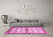 Machine Washable Oriental Pink Traditional Rug in a Living Room, wshabs3256pnk