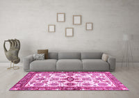 Machine Washable Oriental Pink Traditional Rug, wshabs3256pnk