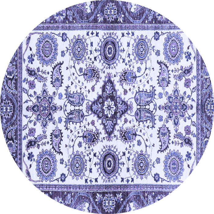 Round Oriental Blue Traditional Rug, abs3256blu