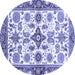 Round Oriental Blue Traditional Rug, abs3256blu