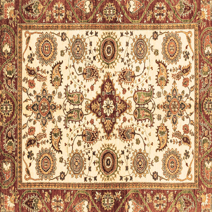 Square Machine Washable Oriental Brown Traditional Rug, wshabs3256brn