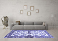 Machine Washable Oriental Blue Traditional Rug, wshabs3256blu