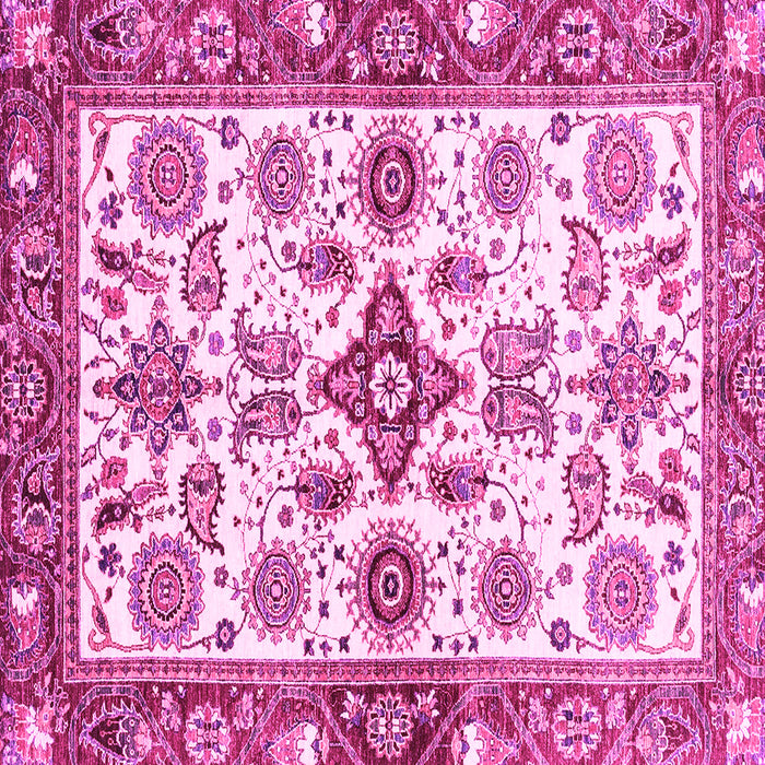 Square Machine Washable Oriental Pink Traditional Rug, wshabs3256pnk
