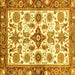 Square Oriental Yellow Traditional Rug, abs3256yw