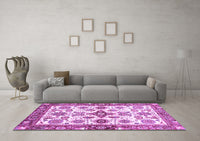 Machine Washable Oriental Purple Traditional Rug, wshabs3256pur