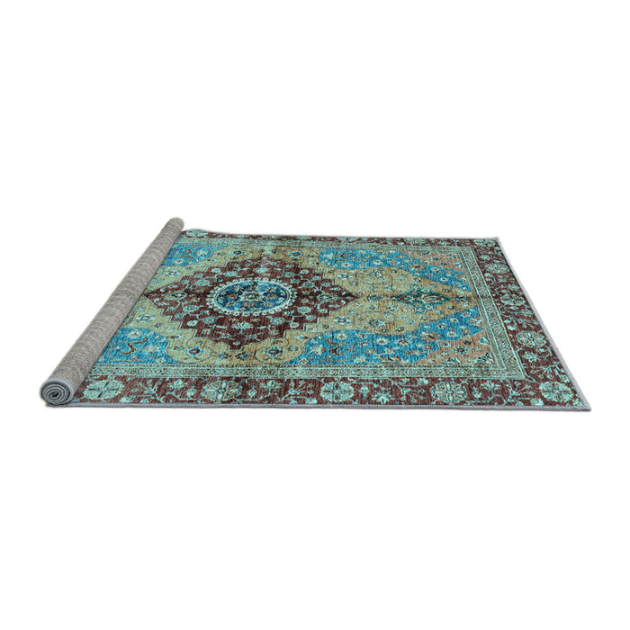 Sideview of Machine Washable Persian Light Blue Traditional Rug, wshabs3257lblu
