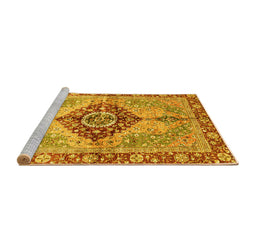 Sideview of Machine Washable Persian Yellow Traditional Rug, wshabs3257yw