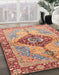 Abstract Brown Persian Rug in Family Room, abs3257