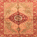 Square Machine Washable Persian Orange Traditional Area Rugs, wshabs3257org