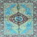 Square Persian Light Blue Traditional Rug, abs3257lblu