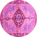 Round Persian Pink Traditional Rug, abs3257pnk