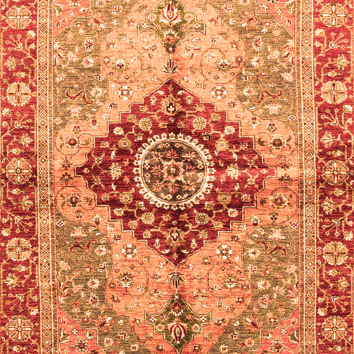 Machine Washable Persian Orange Traditional Area Rugs, wshabs3257org