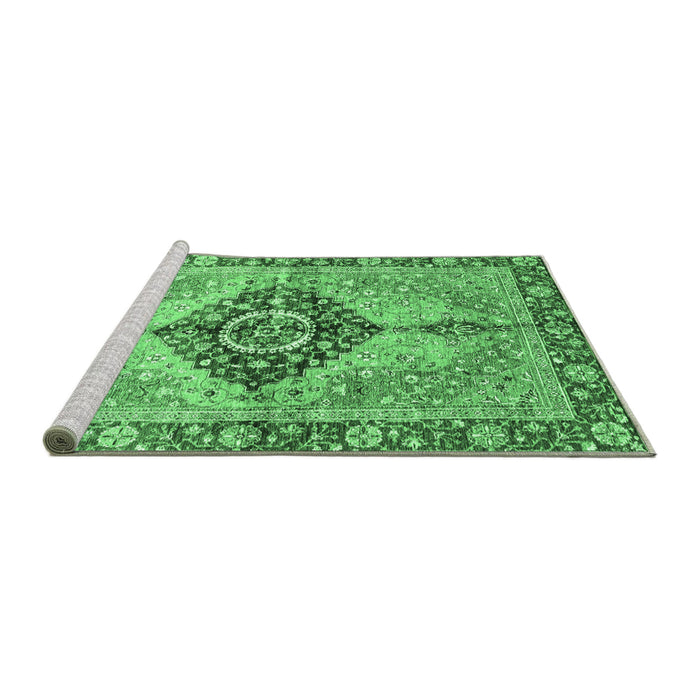 Sideview of Machine Washable Persian Emerald Green Traditional Area Rugs, wshabs3257emgrn