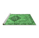 Sideview of Machine Washable Persian Emerald Green Traditional Area Rugs, wshabs3257emgrn