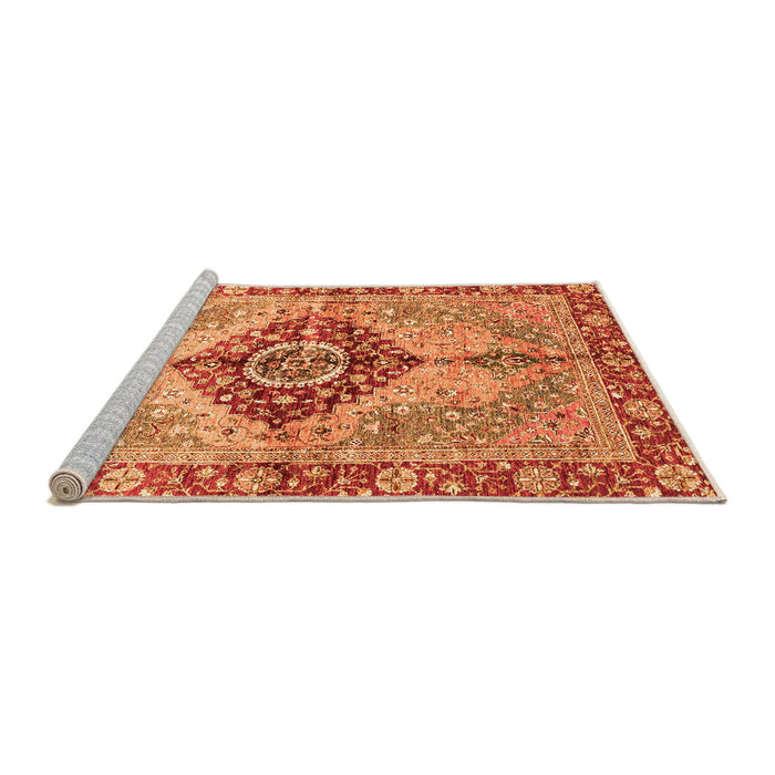 Sideview of Machine Washable Persian Orange Traditional Area Rugs, wshabs3257org