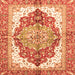 Square Machine Washable Persian Orange Traditional Area Rugs, wshabs3258org