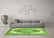 Machine Washable Persian Green Traditional Area Rugs in a Living Room,, wshabs3258grn