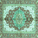 Square Persian Turquoise Traditional Rug, abs3258turq