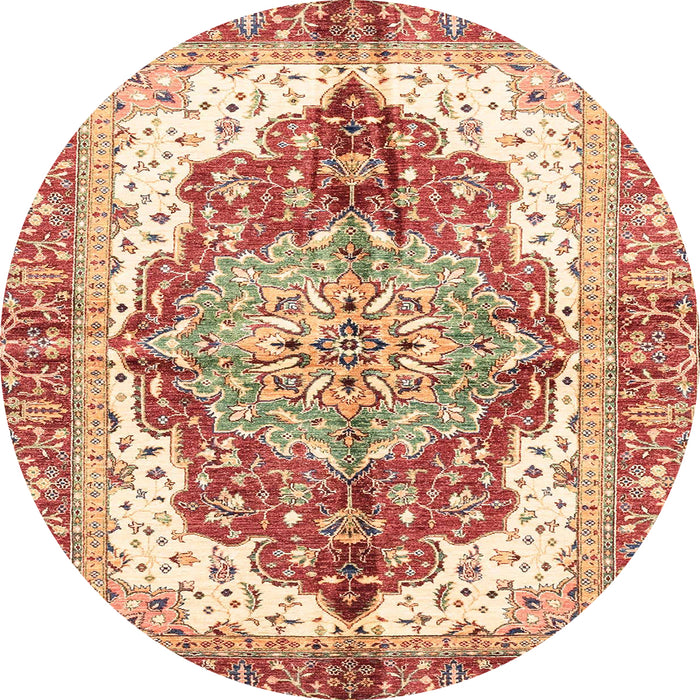 Round Abstract Red Persian Rug, abs3258