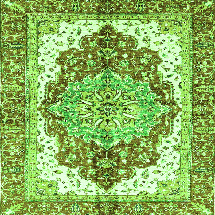 Square Persian Green Traditional Rug, abs3258grn