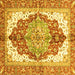 Square Persian Yellow Traditional Rug, abs3258yw