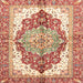 Square Machine Washable Abstract Red Rug, wshabs3258