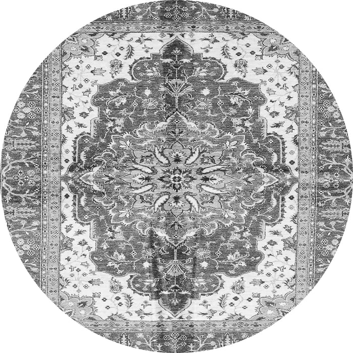 Round Persian Gray Traditional Rug, abs3258gry