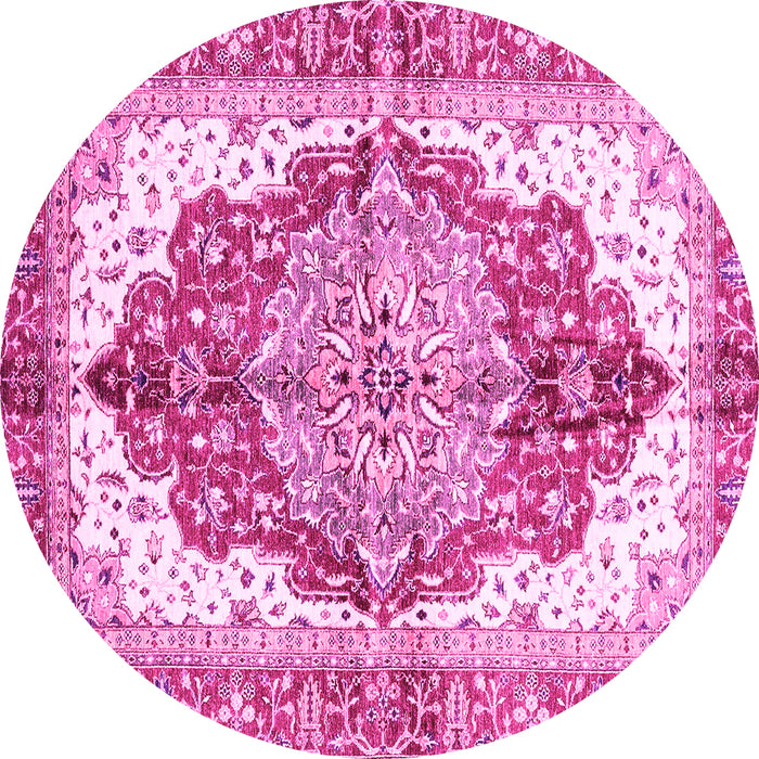 Round Persian Pink Traditional Rug, abs3258pnk