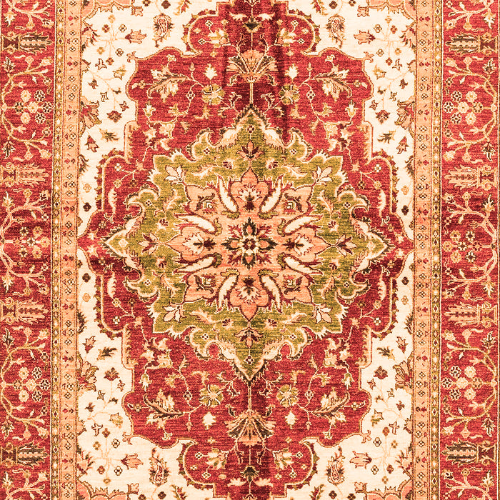 Machine Washable Persian Orange Traditional Area Rugs, wshabs3258org