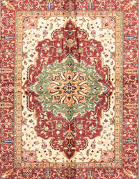 Machine Washable Abstract Red Rug, wshabs3258