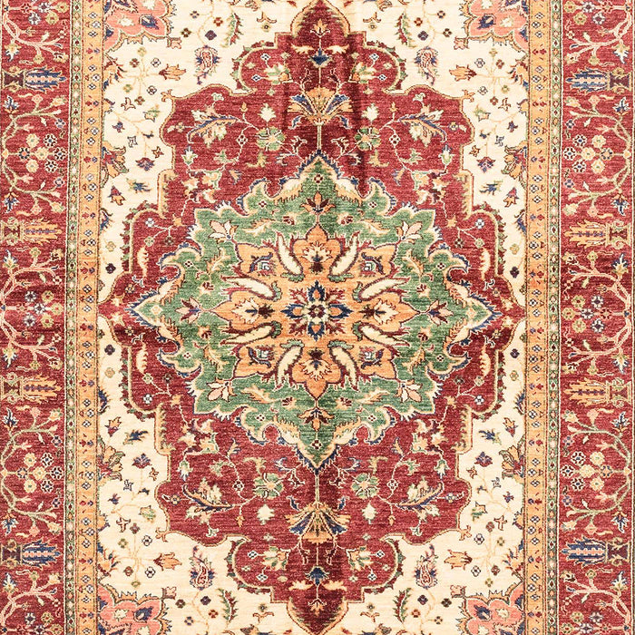Machine Washable Abstract Red Rug, wshabs3258
