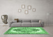 Machine Washable Persian Emerald Green Traditional Area Rugs in a Living Room,, wshabs3258emgrn