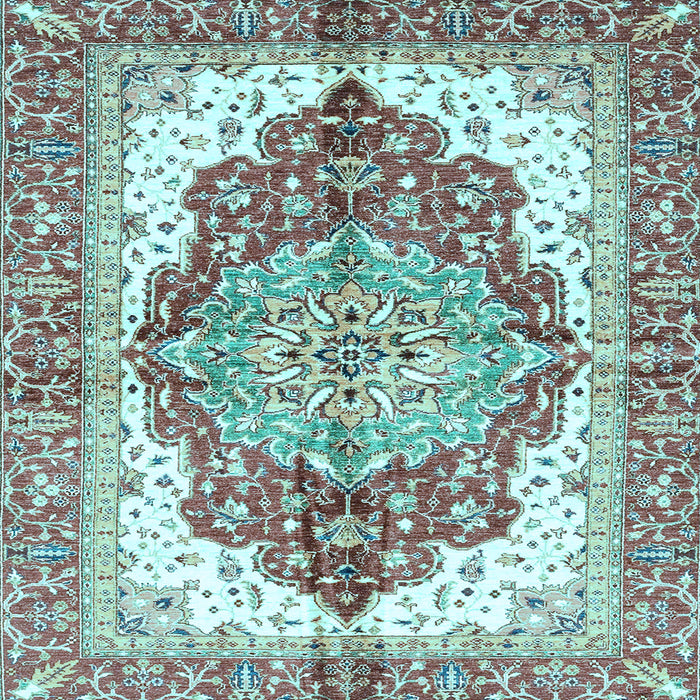 Square Machine Washable Persian Light Blue Traditional Rug, wshabs3258lblu