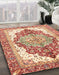 Machine Washable Abstract Red Rug in a Family Room, wshabs3258
